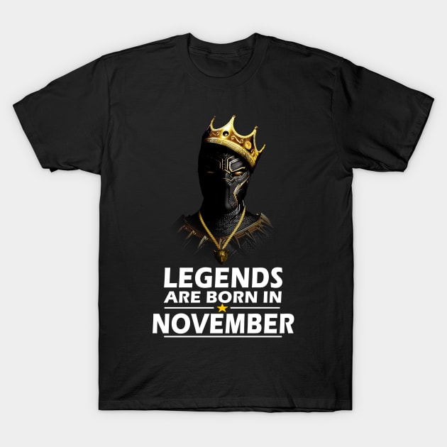 Legends Are Born In November Birthday Gift For Lover Panther T-Shirt by darius2019